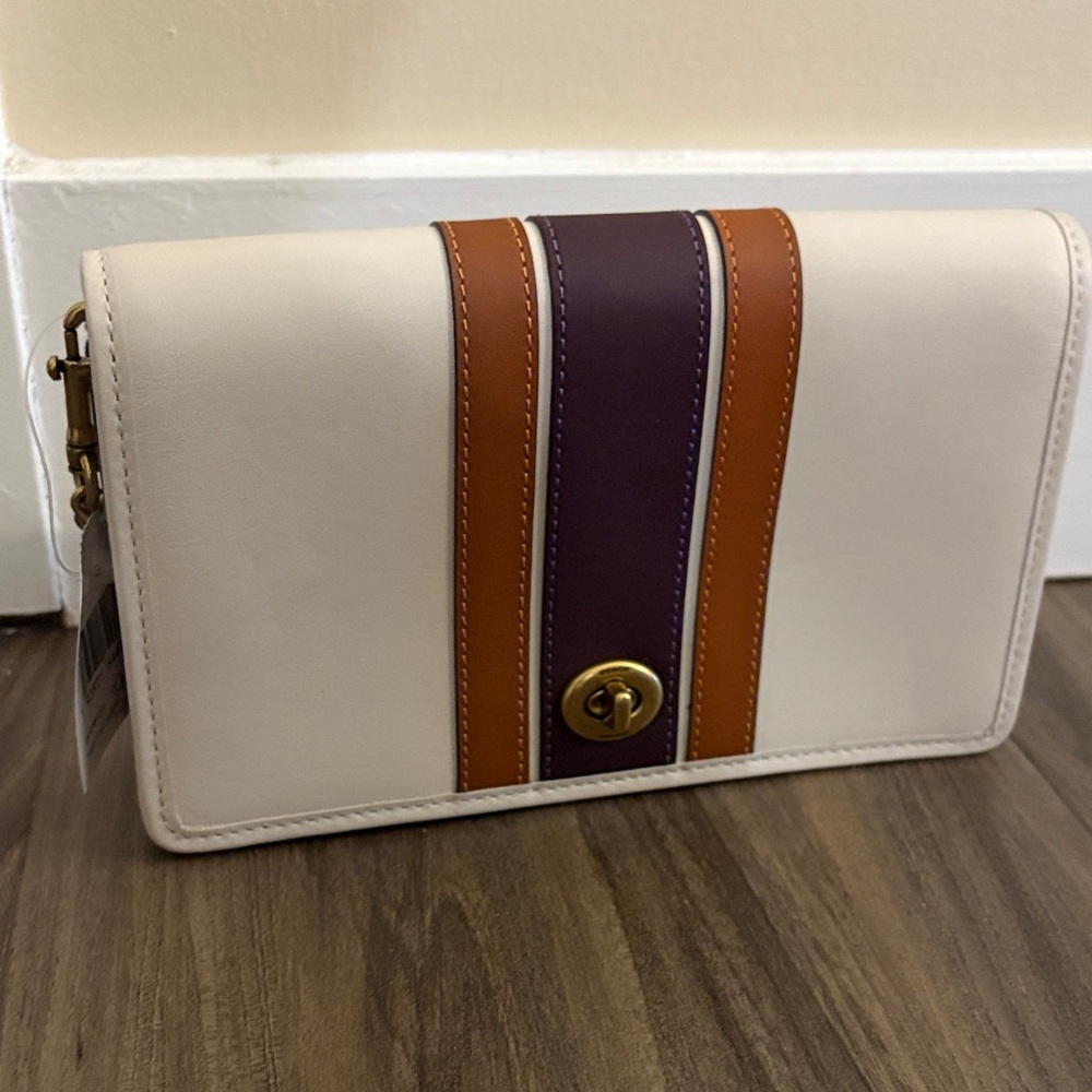Coach Cream and Brown crossbody. NWT.